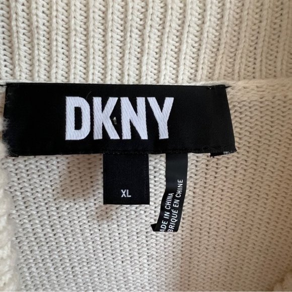 DKNY  * Studded 100% Cotton Turtleneck Jumper Sweater  EUC Size XL - Picture 4 of 14